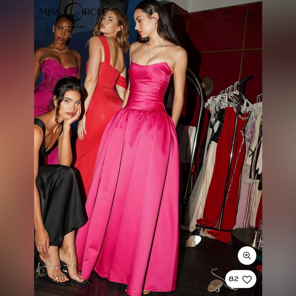 “Walterina Pink Satin Drop Waist Dress – Worn Once, Elegant & Timeless!”